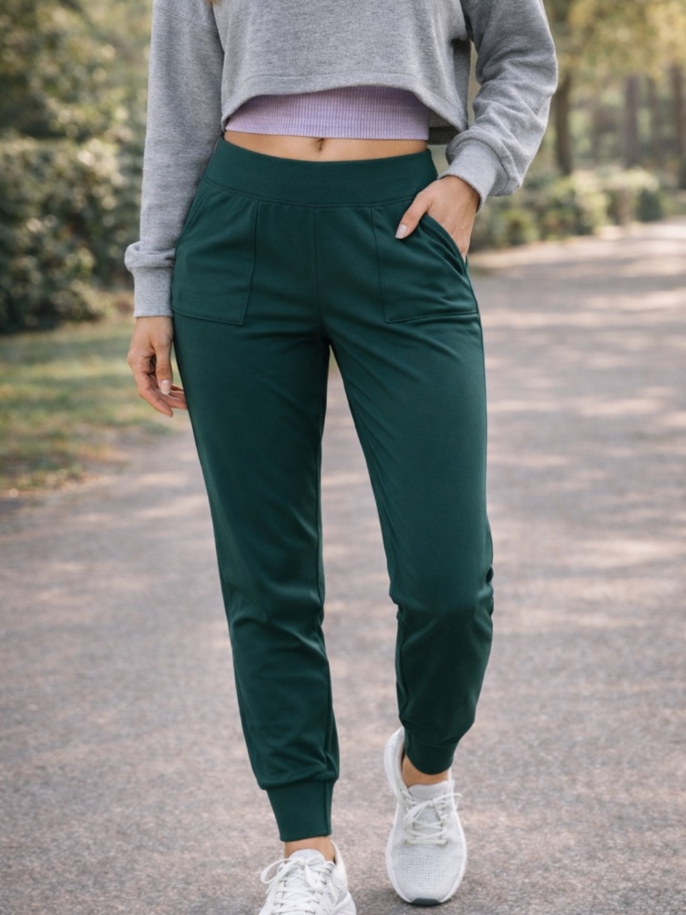 Victoria's Secret Deep Green Track Joggers with Pockets